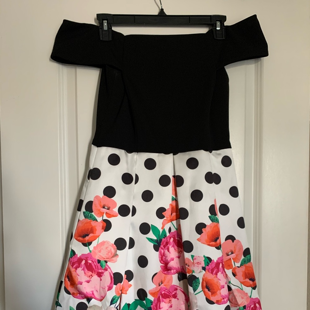 Off The Shoulder Floral-Skirt Dress